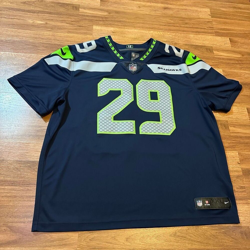 Nike NFL Seattle Seahawks Earl Thomas III Jersey Blue with Stitched signature |